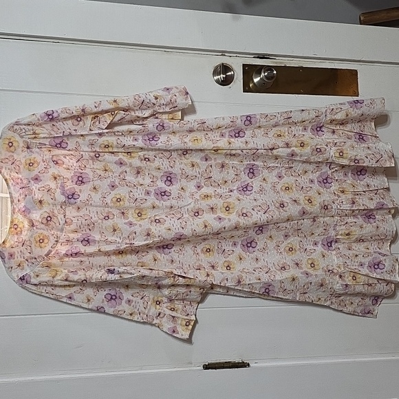 VTG NWT National Womens Robe Housecoat Butterflies Floral Front Zip Pockets 3X - Picture 10 of 14